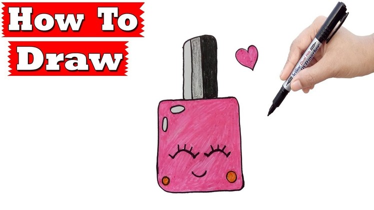 ►► How To Draw Cute Nail Polish Easy Step By Step | Easy Drawing