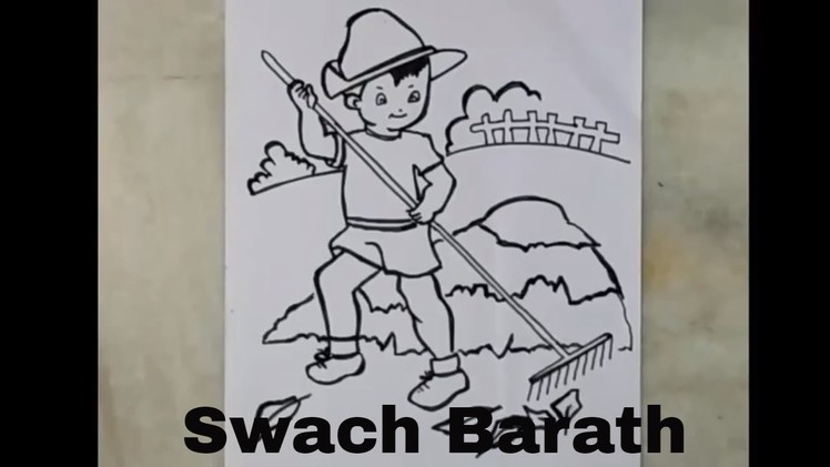 How to draw swachh barath for kids step by step | drawing on clean India | artistica