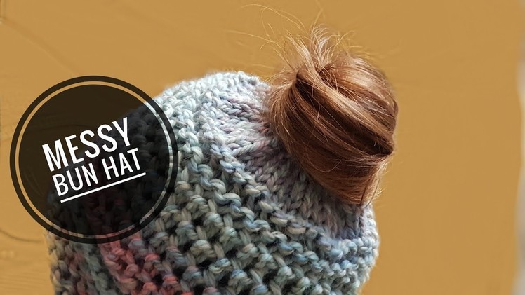 How to Loom Knit a Messy Bun Hat with an Elastic Hair Band (DIY Tutorial)