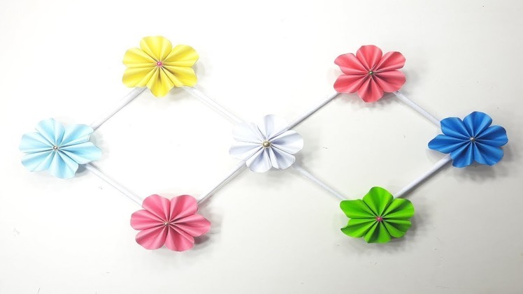 How to make a Tiny Origami paper flower for Wall Hanging, Wedding , Birthday Party, Home Decoration