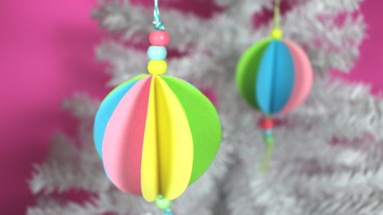 How to Make an Easy Paper Bauble, Christmas Crafts for Kids