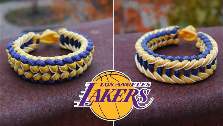 How To Make an L.A. Lakers Jagged Ladder Paracord Bracelet Tutorial