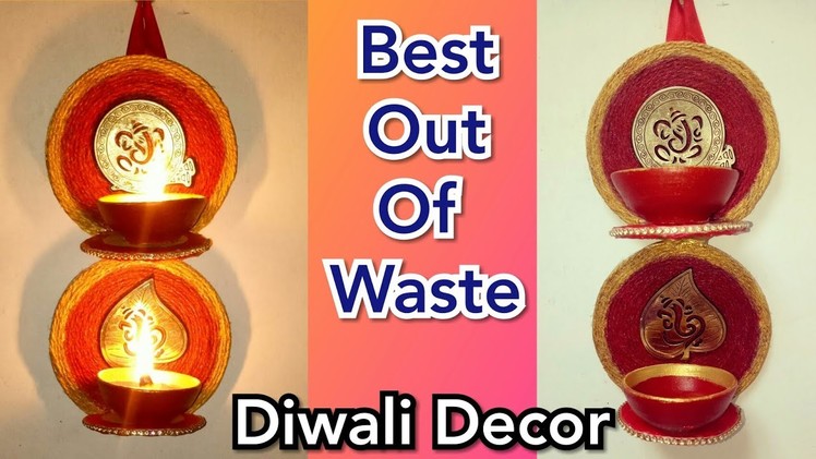 How to make hanging diya decoration stand | Best out of waste  | CHRISTMAS DECORATION |