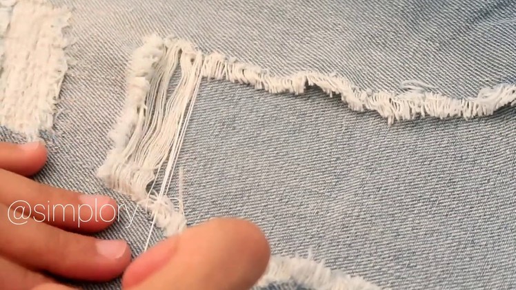 How to restore ripped jeans to store condition