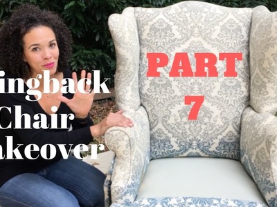 How to Reupholster a Wingback Chair -  PART 7 - Finishing the Seat and Front