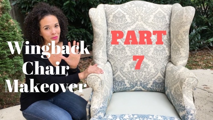 How to Reupholster a Wingback Chair -  PART 7 - Finishing the Seat and Front