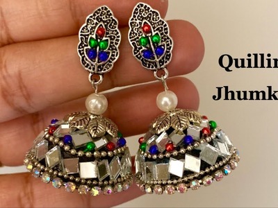 Making Beautiful Quilling Jhumkas ||How to make Paper Earrings Jhumka | Paper Quilling Tutorial
