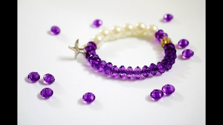 Pearl & purple bead bracelet | DIY party Bracelet| How To Make bracelets| Nelufa Crafts|