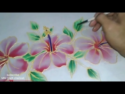 Silk Painting Practice Gutta Outliner Technique Flower Motif, designs flower motifs