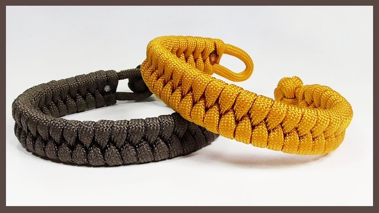 Single Strand "Rastaclat Style Fishtail" Paracord Bracelet With Loop And Knot Closure