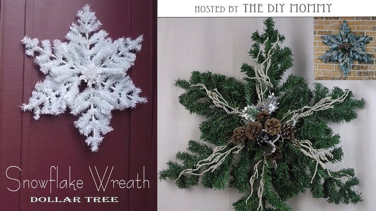 Snowflake Wreath. Christmas DIY & Decor Challenge Hosted By The DIY Mommy.Dollar Tree DIY