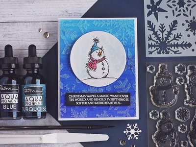 Snowy Card with Aqua Pigments | Brutus Monroe