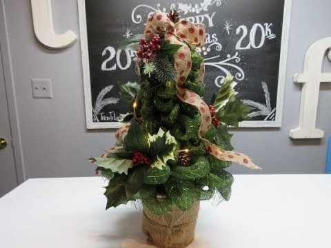 Tricia's Christmas Mini Deco Mesh Potted Tree