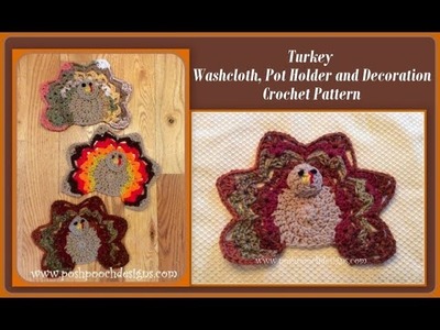 Turkey Washcloth Pot Holder Crochet Pattern