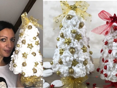 TUTORIAL FACILISSIMO CON I DISCHETTI DI COTONE How to make a Christmas tree with makeup remover pads