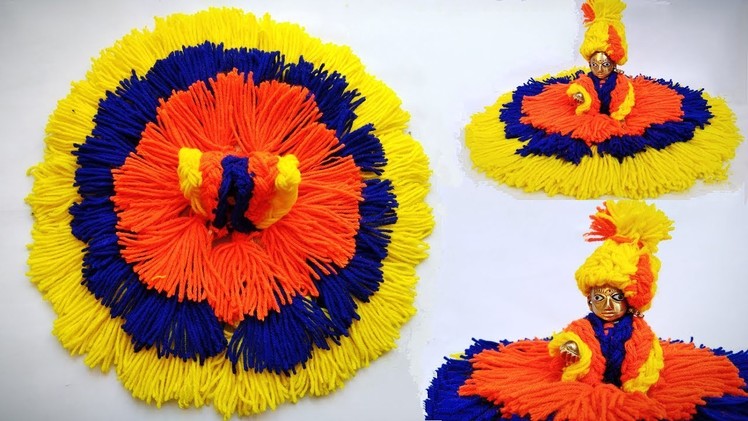 Very Easy Winter.woolen dress for laddu gopal without knitting.bunai step by step