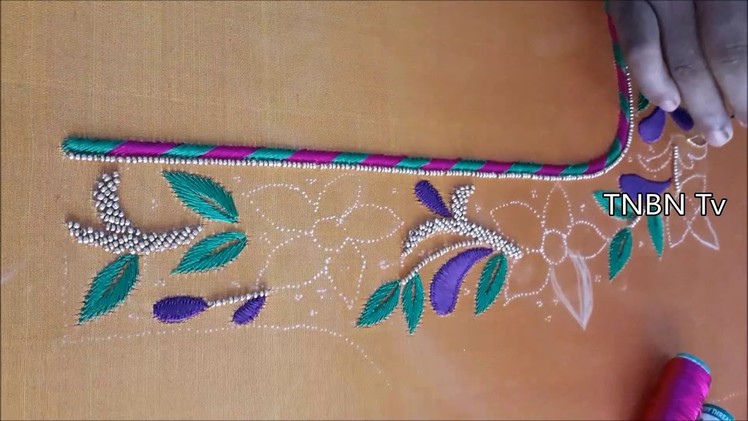 Aari work blouse designs tutorial | basic embroidery stitches | simple maggam work blouses