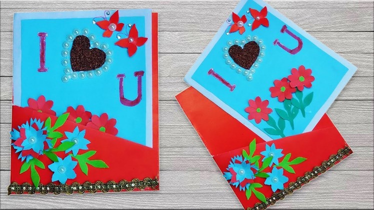 Beautiful handmade Love card | Make Valentine's Card  I Love You Pop Up Card