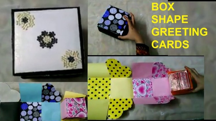 Box shape, multi color, beautiful handmade diwali greeting card, birthday, teachers day