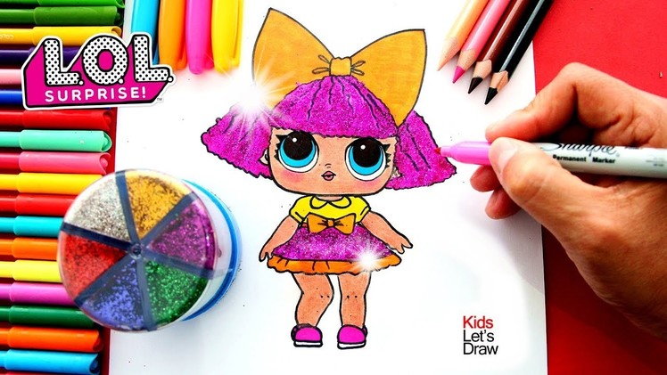 Cómo dibujar a GLITTER QUEEN (Muñeca LOL Surprise) | How to Draw Glitter Queen Doll
