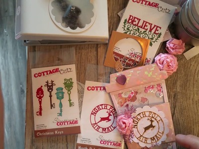 Cottage Cutz coffee cup gift card holder( Santa Baby)