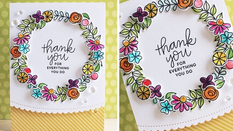 Creating A Watercolor Floral Wreath Card by Pretty Pink Posh