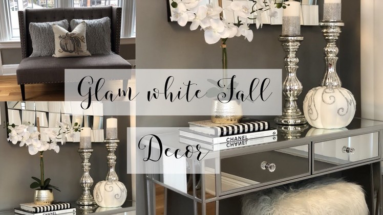 DECORATE WITH ME | SIMPLE & GLAM WHITE FALL DECOR ENTRYWAY