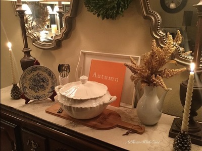 ???????????? Dining Room Buffet & Mantel - Transition From Halloween.Fall to Thanksgiving.Autumn