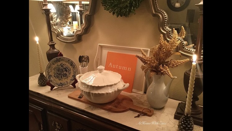 ???????????? Dining Room Buffet & Mantel - Transition From Halloween.Fall to Thanksgiving.Autumn