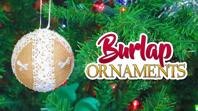 DIY Burlap Ornaments. Rustic Farmhouse Christmas Tree. Christmas 2018