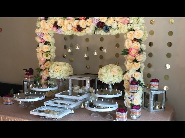 DIY- dessert table decor DIY-Dollar tree dessert table decor DIY- bling Decor Diy- Wedding decor