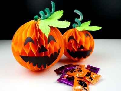 Diy Easy Paper Honeycomb Ball - Halloween Pumpkin Carving - Handmade Craft