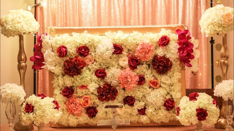 DIY- Mini flower wall With border DIY- dollar tree dessert table Diy- wedding table decor
