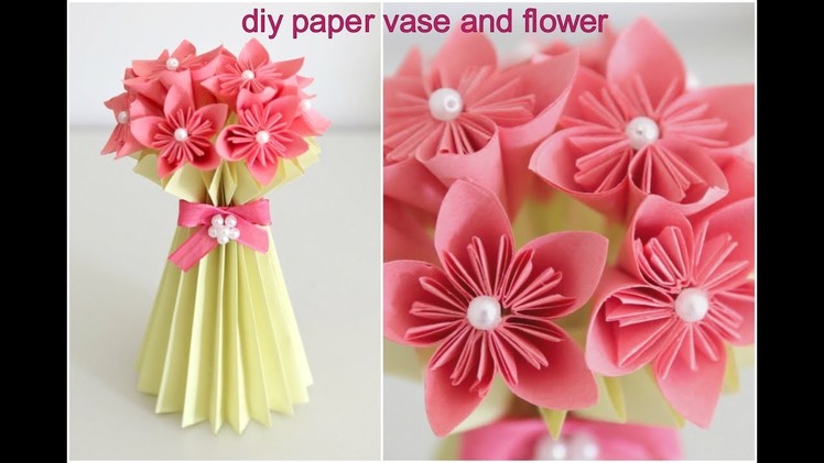 DIY Paper Flower Vase and Flower || Easy DIY || Paper Craft || Inspiration kidzone