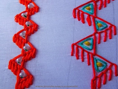 Easy Hand Embroidery  | border Design | sewing project