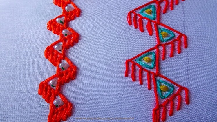 Easy Hand Embroidery  | border Design | sewing project