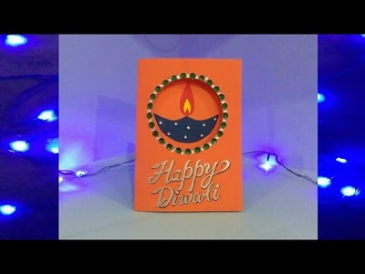 Easy handmade DIWALI card tutorial||How to make diwali cards