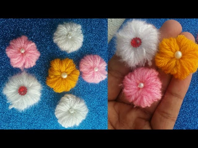 Easy Woolen craft | woolen flower | woolen handmade craft. home decoration ideas