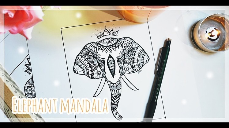Easy Zentangle Elephant Tutorial + Design