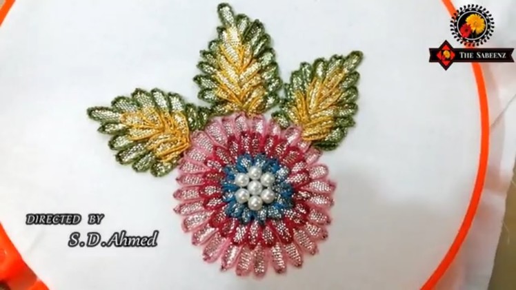 Gota embroidery-how to make 3 layers flower-tutorial in urdu