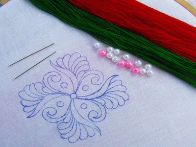 Hand Embroidery; Back side design for dresses; Buttonhole stitch। Back stitch