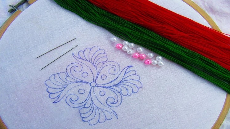 Hand Embroidery; Back side design for dresses; Buttonhole stitch। Back stitch