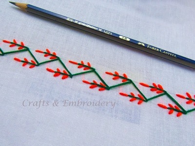 Hand embroidery, Border line embroidery, Basic stitch tutorial. Crafts & Embroidery