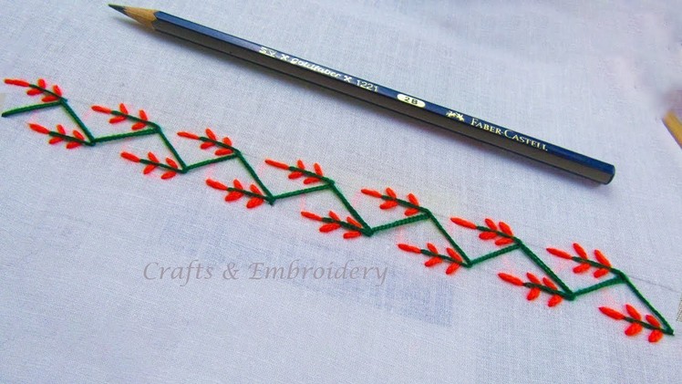 Hand embroidery, Border line embroidery, Basic stitch tutorial. Crafts & Embroidery