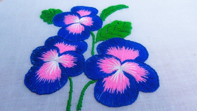 Hand Embroidery; Buttonhole stitch flower embroidery
