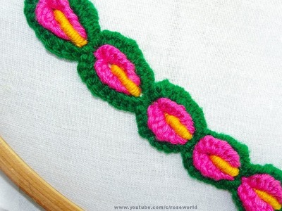 Hand Embroidery decorative stitches #10 | buttonhole stitch |bullion stitch embroidery|border stitch
