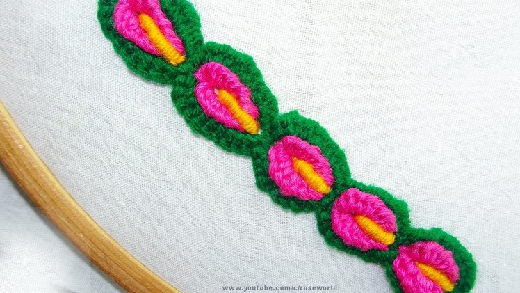 Hand Embroidery decorative stitches #10 | buttonhole stitch |bullion stitch embroidery|border stitch