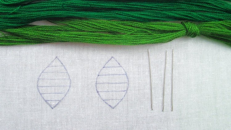 Hand Embroidery,Different style leaves embroidery,Easy leaves stitch.Crafts & Embroidery