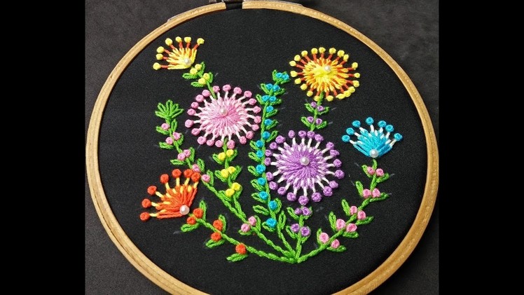 Hand Embroidery - Double colour Daisy