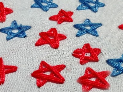 Hand embroidery : flechtstern stitch.